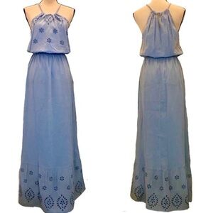 old navy long blue sleeveless dress size S